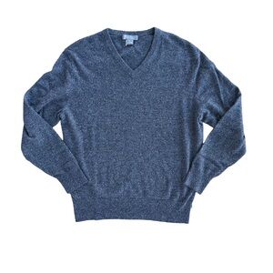 Daniel Cremieux Signature Collection 100% Cashmere V-Neck Charcoal Sweater L